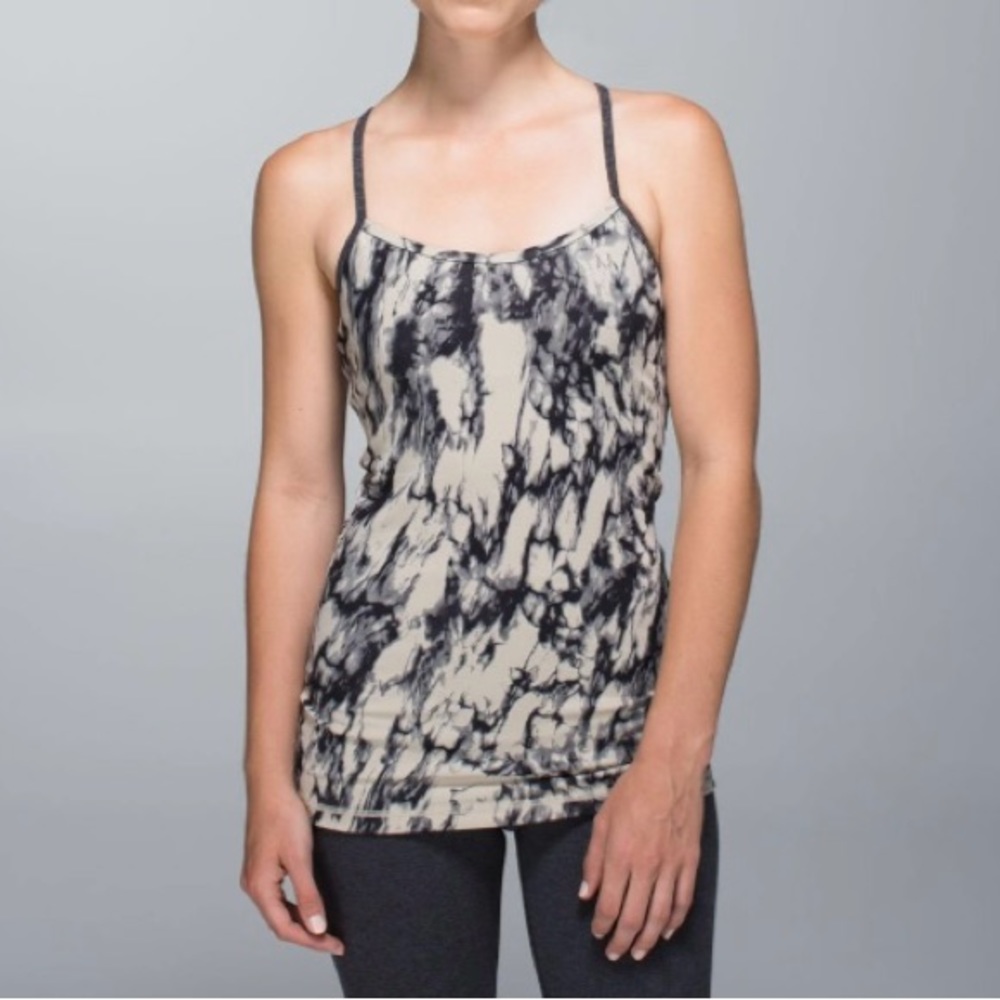 Lululemon Womens Tie Dye Sleeveless Racerback Fitted Athletic Yoga Tank Top